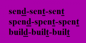 три формы глагола send spend build